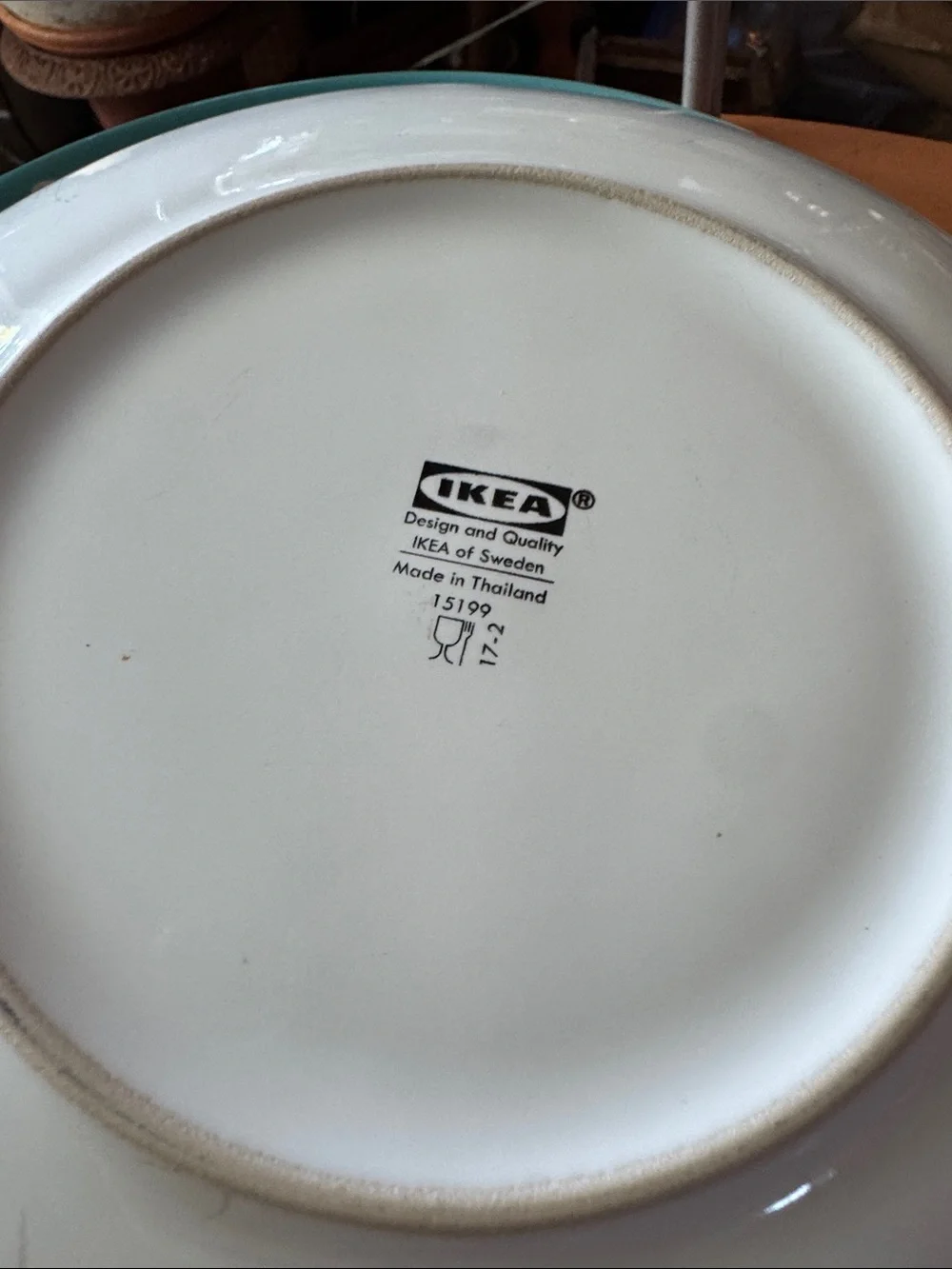 Ikea Bullra Salad Plates Aqua Blue Red Flowers Floral 8.25